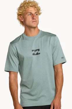 Rashies|Billabong Mens All Day Wave Short Sleeve Suntop Sea