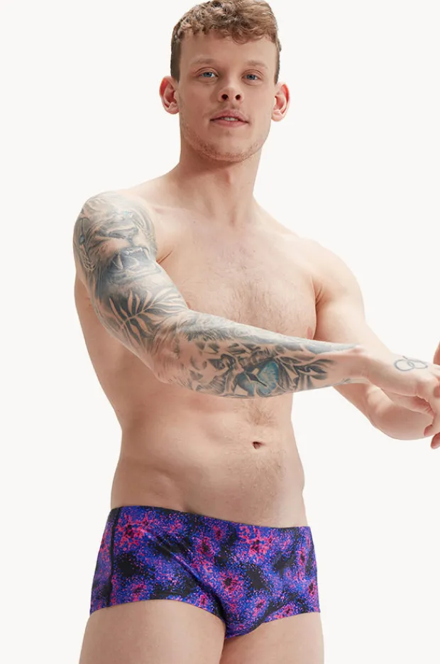 Briefs|Speedo Mens Allover 13.5cm Brief Blue/Purple