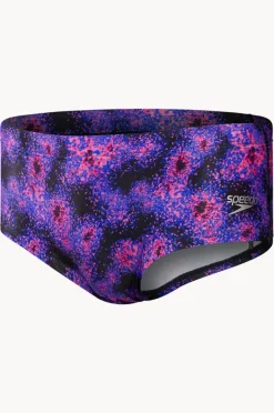 Briefs|Speedo Mens Allover 13.5cm Brief Blue/Purple