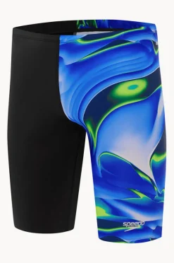 Jammers|Speedo Mens Allover Digital Jammer Black/blue