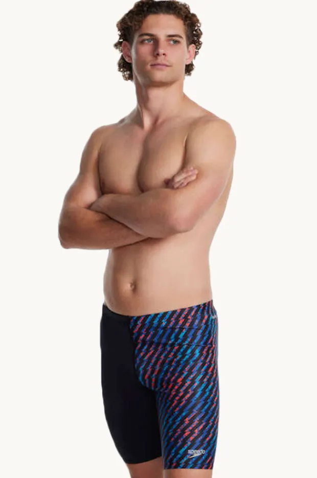 Jammers|Speedo Mens Allover Digital Jammer Black/blue