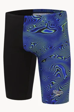 Jammers|Speedo Mens Allover Digital Jammer Black/blue