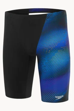 Jammers|Speedo Mens Allover Jammer Black/blue