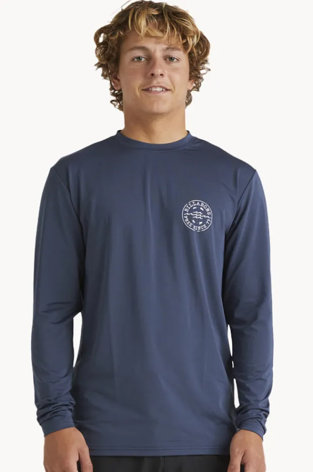 Rashies|Billabong Mens Big Wave Daz Long Sleeve Suntop Navy