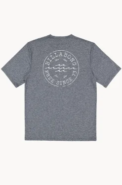 Rashies|Billabong Mens Big Wave Daz Short Sleeve Suntop Navy