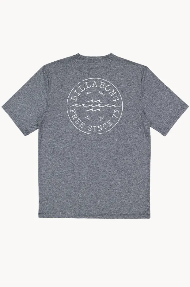 Rashies|Billabong Mens Big Wave Daz Short Sleeve Suntop Navy