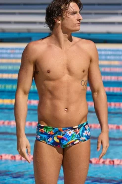 Trunks|Funky Trunks Mens Birdie Wordie Trunk Navy/multi