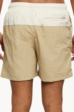 Boardshorts|Urban Classics Mens Block Swim Short Beige
