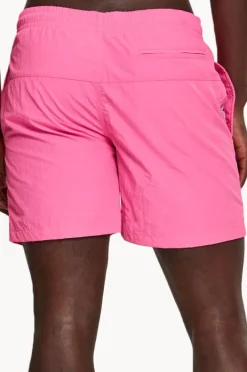 Boardshorts|Urban Classics Mens Block Swim Short Neon pink