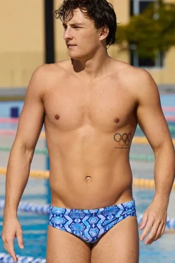 Briefs|Funky Trunks Mens Blue Viper Brief Blue/pink