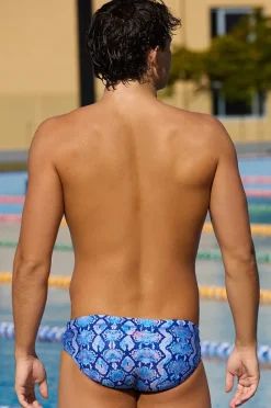 Briefs|Funky Trunks Mens Blue Viper Brief Blue/pink