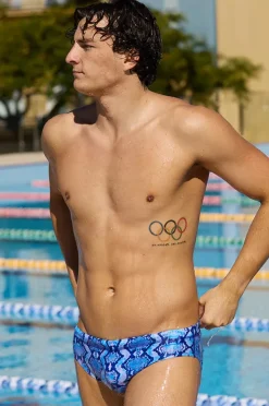 Briefs|Funky Trunks Mens Blue Viper Brief Blue/pink