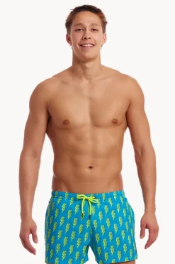 Boardshorts|Funky Trunks Mens Bolted Shorty Short Blue/yellow