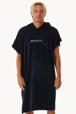 Towel Robes & Ponchos|Towel Robes & Ponchos|Rip Curl Mens Brand Hooded Towel Black/grey
