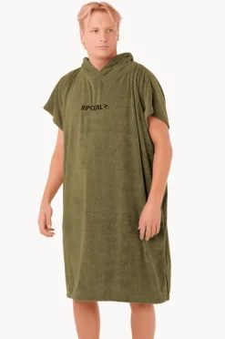 Towel Robes & Ponchos|Towel Robes & Ponchos|Rip Curl Mens Brand Hooded Towel Olive