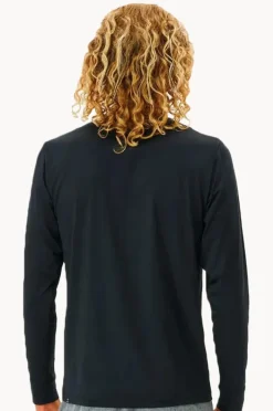 Rashies|Rip Curl Mens Corp Icon Suntop BLACK