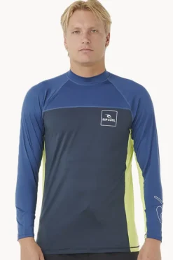 Rashies|Rip Curl Mens Drive Long Sleeve Suntop Light navy