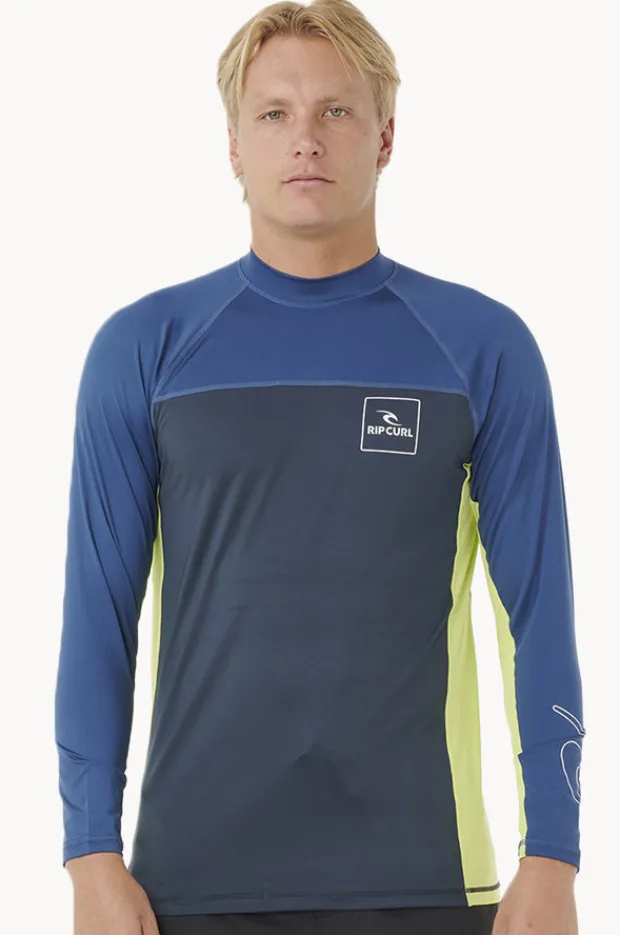 Rashies|Rip Curl Mens Drive Long Sleeve Suntop Light navy
