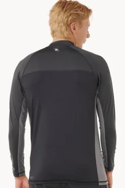 Rashies|Rip Curl Mens Drive Long Sleeve Suntop Black