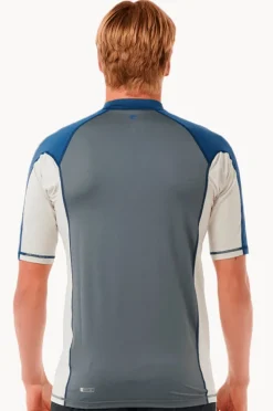 Rashies|Rip Curl Mens Drive Short Sleeve Suntop Navy