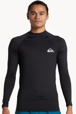 Rashies|Quiksilver Mens Everyday Long Sleeve Suntop Black