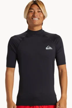 Rashies|Quiksilver Mens Everyday Short Sleeve Suntop Black
