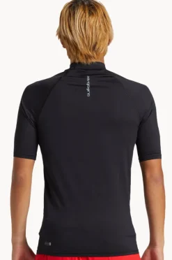 Rashies|Quiksilver Mens Everyday Short Sleeve Suntop Black