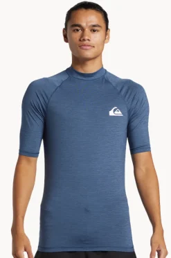 Rashies|Quiksilver Mens Everyday Short Sleeve Suntop Indigo