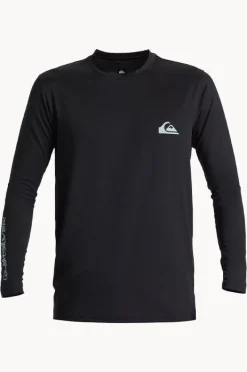 Rashies|Quiksilver Mens Everyday Surf Tee Long Sleeve Suntop BLACK