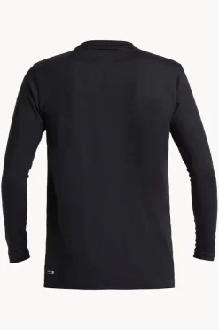Rashies|Quiksilver Mens Everyday Surf Tee Long Sleeve Suntop BLACK