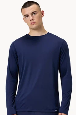 Rashies|Speedo Mens Graphic Long Sleeve Suntop Navy