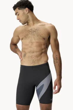 Jammers|Speedo Mens Hyperboom Logo Jammer Black/grey