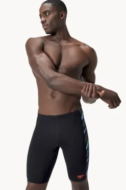 Jammers|Speedo Mens Hyperboom Panel Jammer Black/Blue