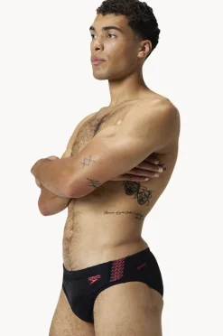 Briefs|Speedo Mens Hyperboom Splice Brief Black/coral