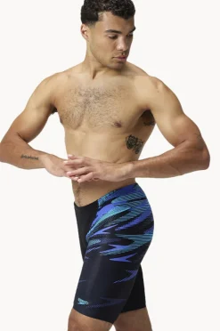 Jammers|Speedo Mens Hyperboom V Cut Jammer Black/Cobalt
