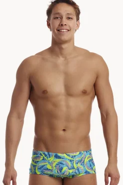 Trunks|Funky Trunks Mens Ice Slicer Trunk Blue/yellow