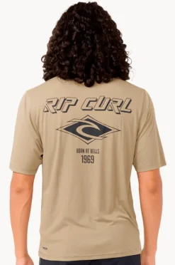 Rashies|Rip Curl Mens Icons Surflite Short Sleeve Suntop Moss