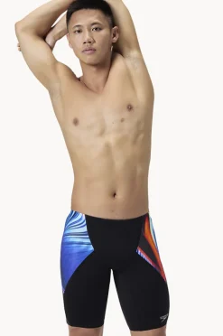 Jammers|Speedo Mens Lava Blur Digital V-cut Jammer Black/Multi