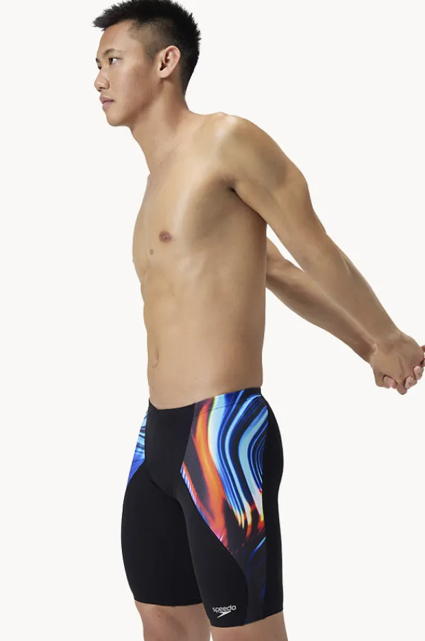 Jammers|Speedo Mens Lava Blur Digital V-cut Jammer Black/Multi