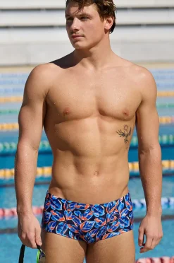 Trunks|Funky Trunks Mens Leaf Blower Trunk Navy/orange