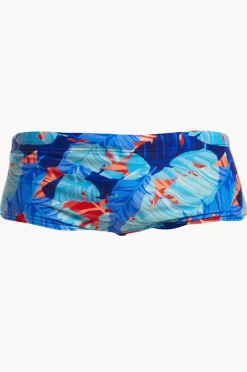 Trunks|Funky Trunks Mens Lotsa Leaves Trunk Blue/orange