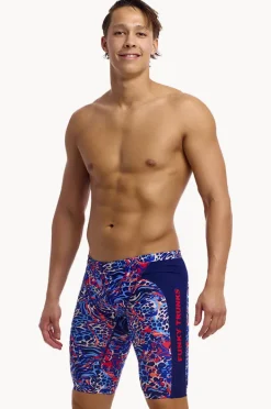 Jammers|Funky Trunks Mens Mad Cat Jammer Navy/orange