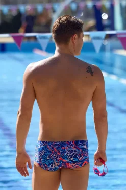 Trunks|Funky Trunks Mens Mad Cat Trunk Blue/orange