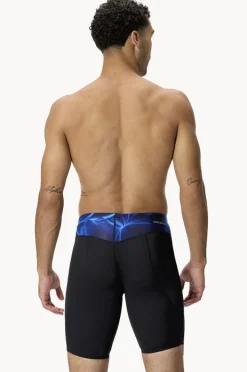 Jammers|Speedo Mens Max Compression Jammer Black/Blue