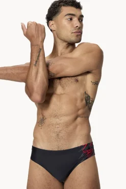 Briefs|Speedo Mens Medley Logo Brief Black/red