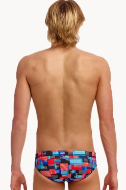 Briefs|Funky Trunks Mens Motherboard Brief Blue/red