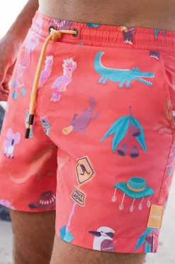 Boardshorts|Skwosh Mens Outback Jack Eco Short Rust