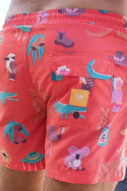 Boardshorts|Skwosh Mens Outback Jack Eco Short Rust