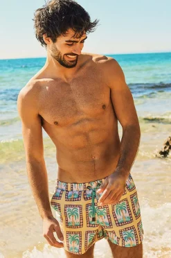 Boardshorts|Skwosh Mens Palm Reader 2.0 Eco Short Mustard