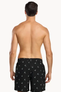 Boardshorts|Speedo Mens Palm Shorties Boardshort Black/grey
